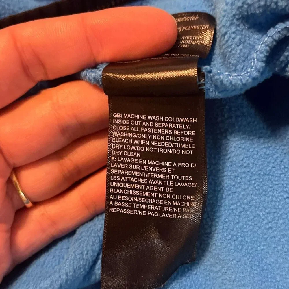 The North Face Blue Black Hero 1/4‎ Zip Fleece Large